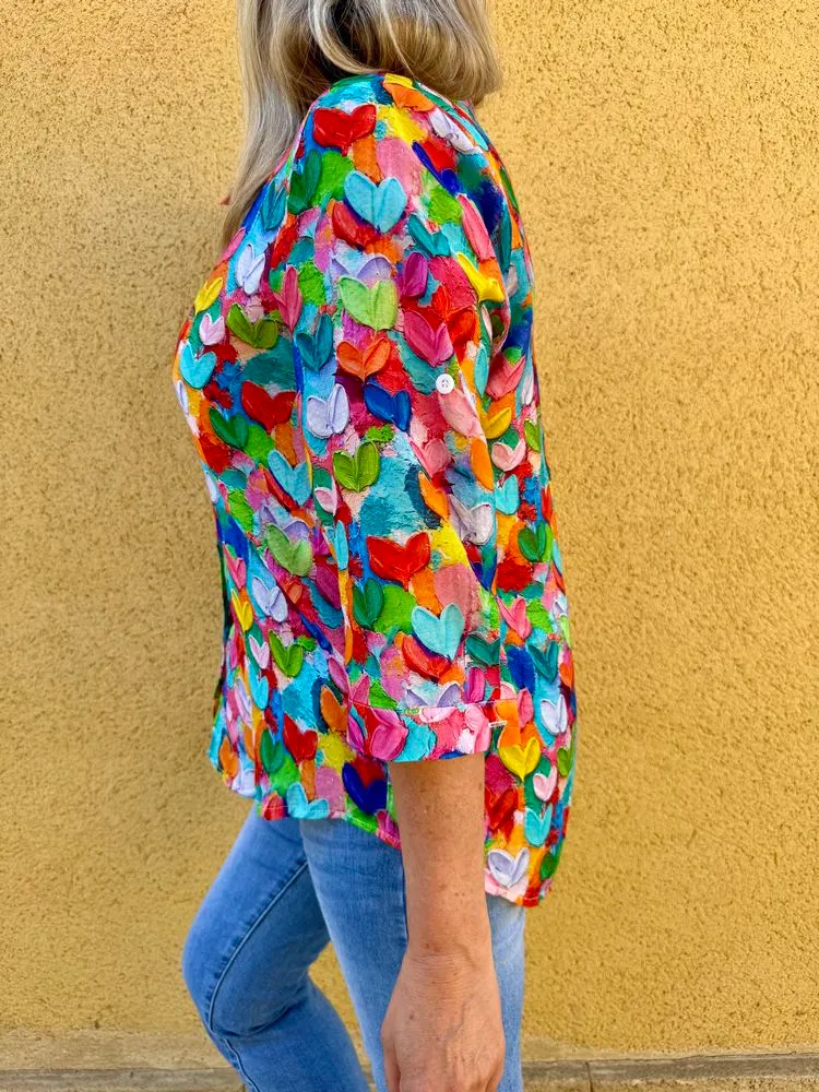 Chemise Coeurs col mao