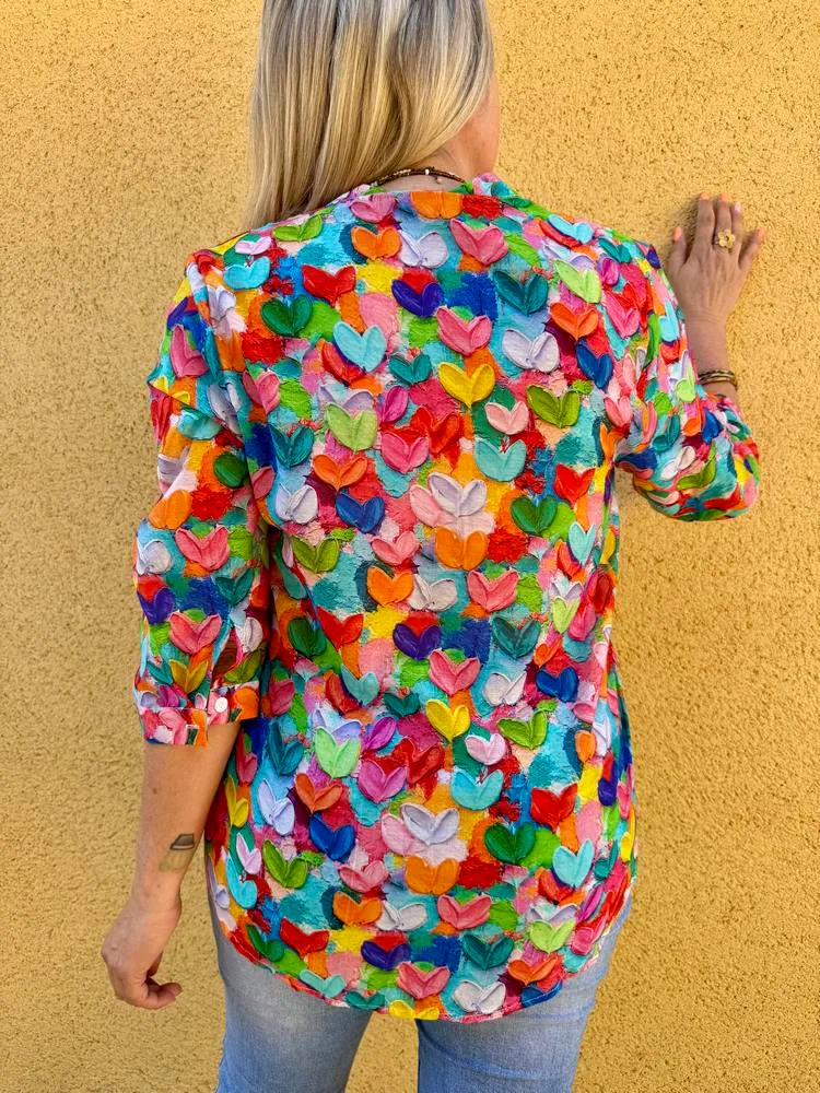 Chemise Coeurs col mao