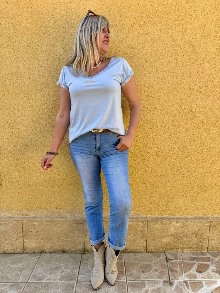 Teeshirt Poisson bleu clair