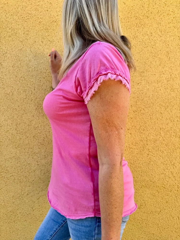 Teeshirt Poisson fuchsia