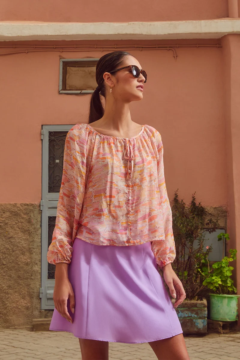 Mini Jupe Lilas en Lyocell