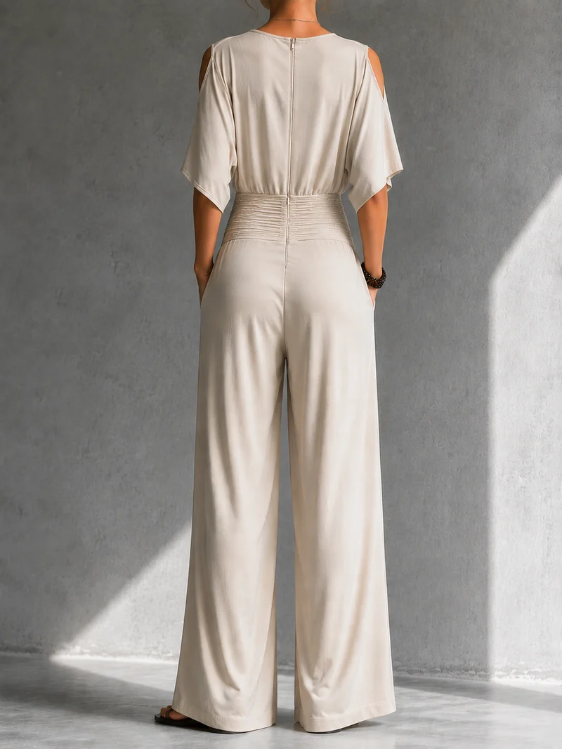 Zeni | Elegant Wrap Jumpsuit with Wide Legs