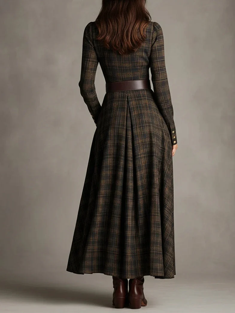 Gutti | Checked long shirt dress