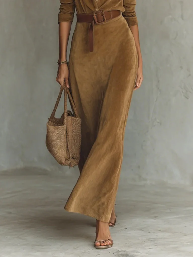 Aurelia | Suede Belted Dress