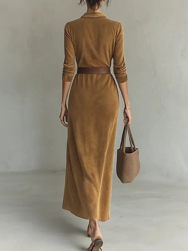 Aurelia | Suede Belted Dress