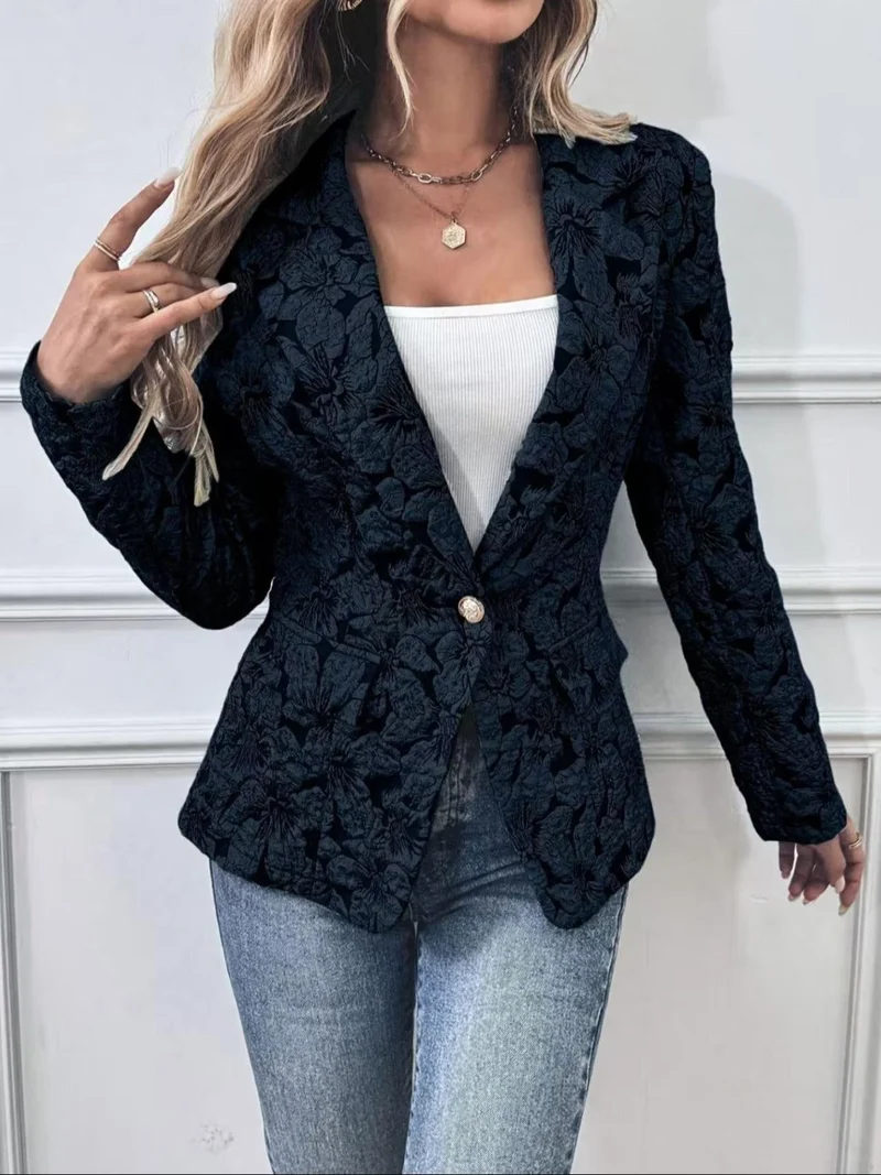 Georgina | Paisley Jacquard Fitted Blazer
