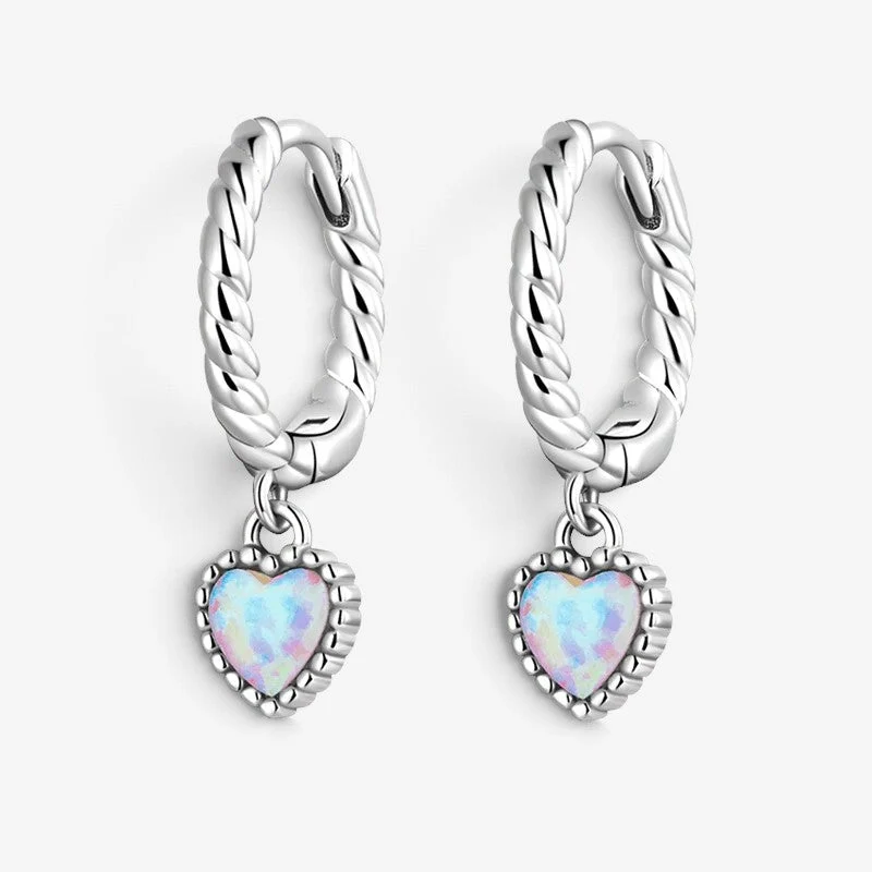 Boucles d’oreilles femme en forme de cœur et d’ours