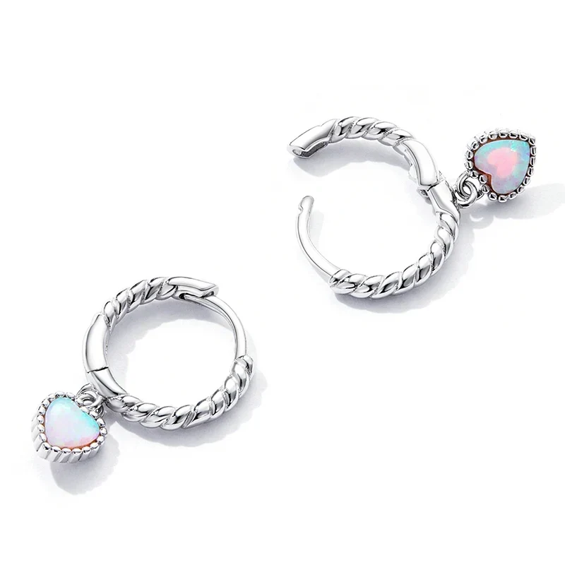 Boucles d’oreilles femme en forme de cœur et d’ours