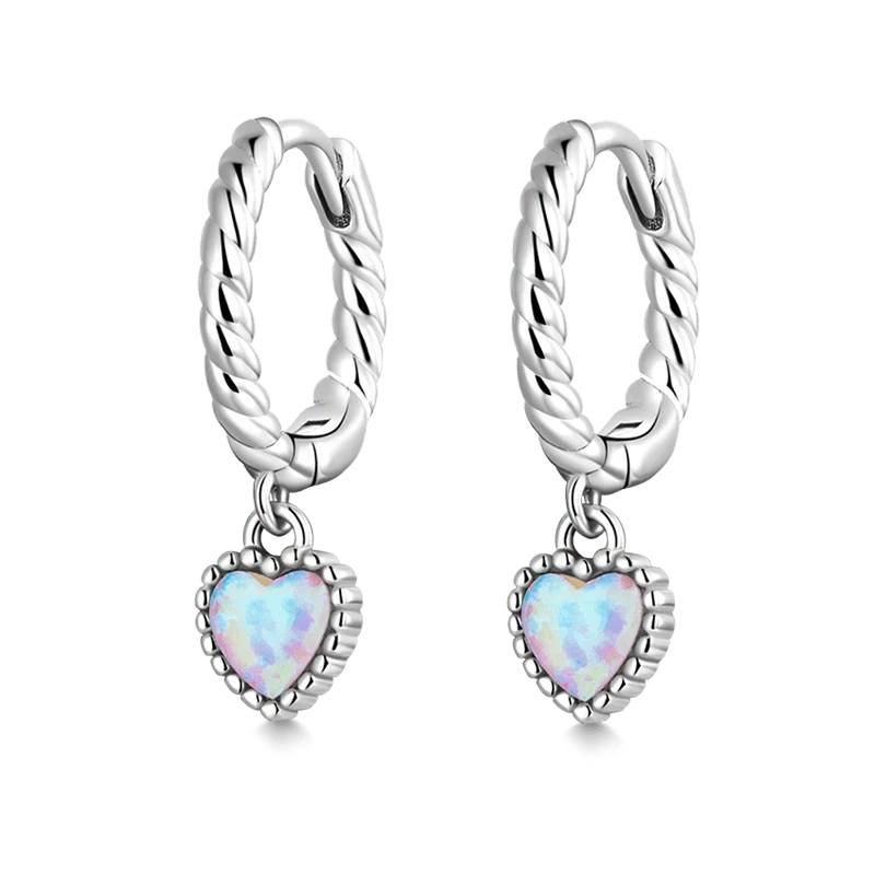 Boucles d’oreilles femme en forme de cœur et d’ours