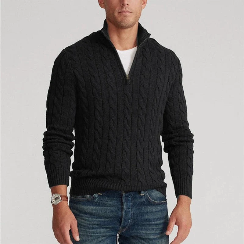 Pull femme demi-zip à col montant