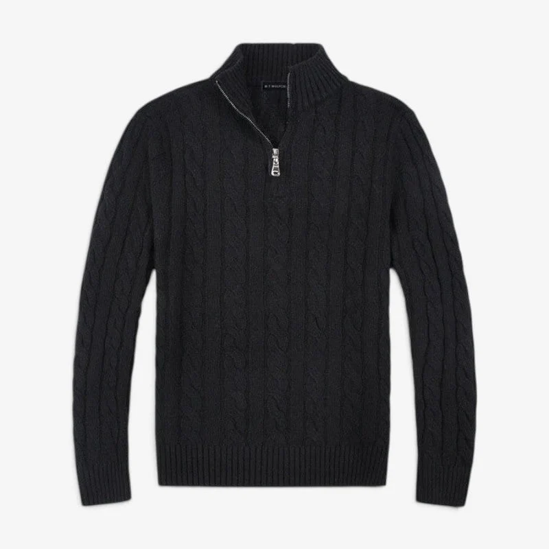 Pull femme demi-zip à col montant