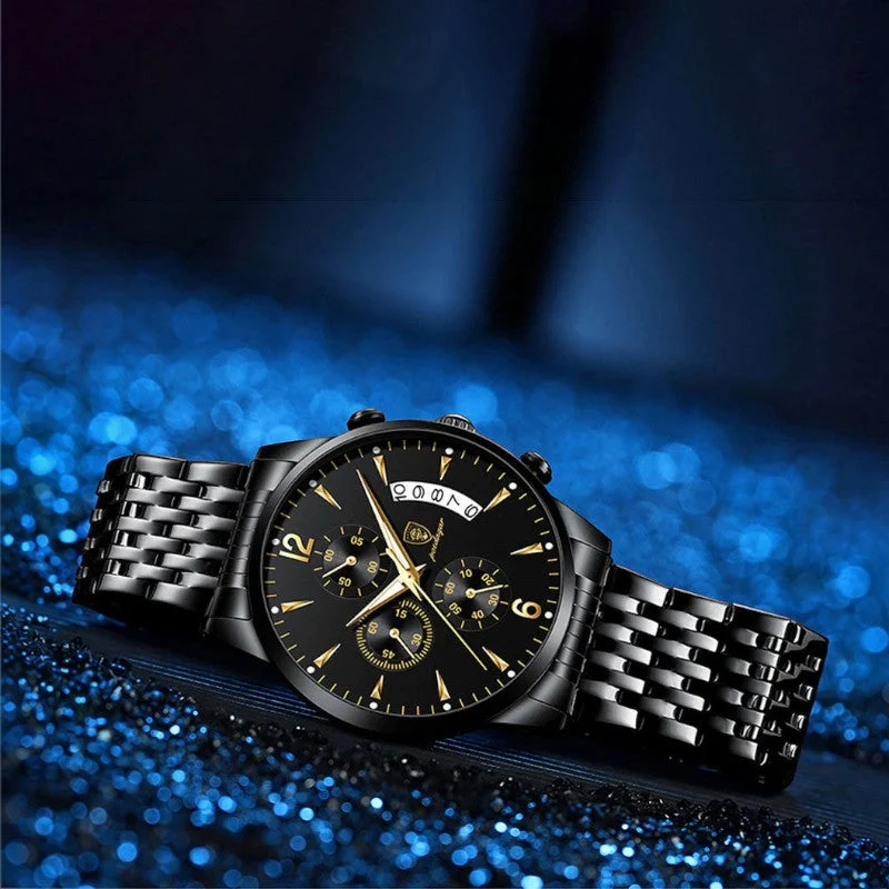 Montre homme élégante et multifonction avec chronographe