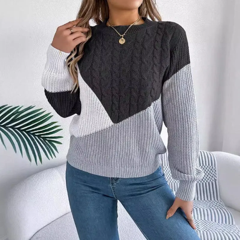 Pull Femme Manches Longues à Col Rond
