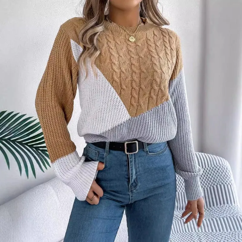 Pull Femme Manches Longues à Col Rond