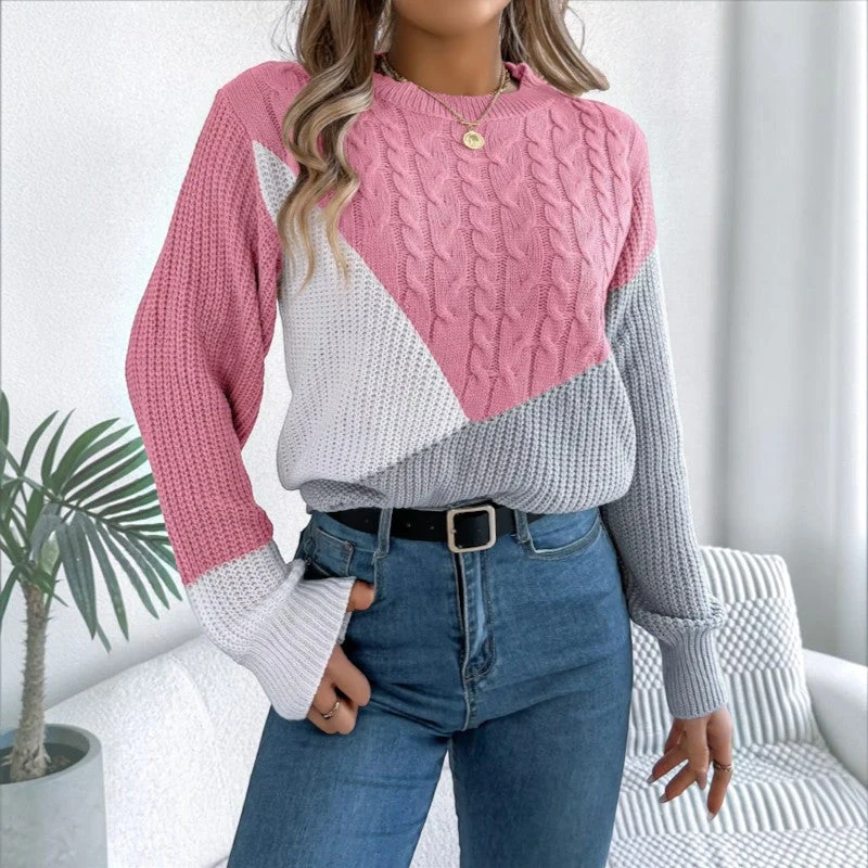 Pull Femme Manches Longues à Col Rond