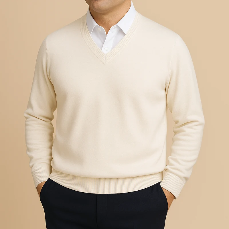 Pull Homme Manches Longues à Col V