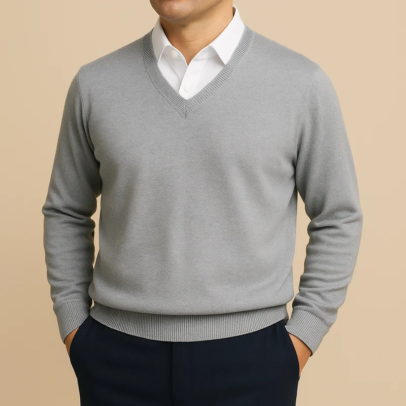 Pull Homme Manches Longues à Col V