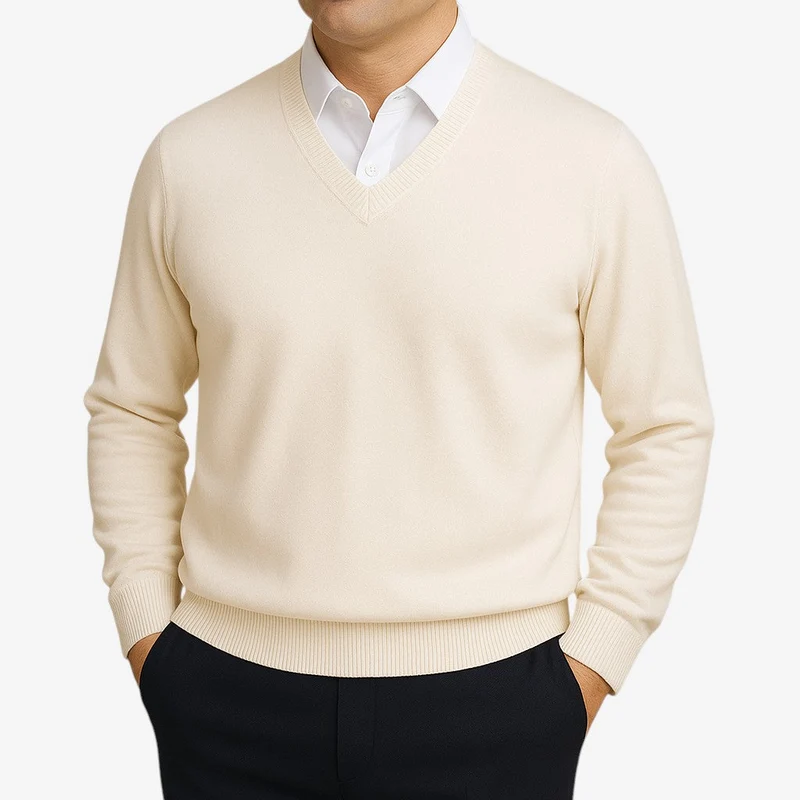 Pull Homme Manches Longues à Col V