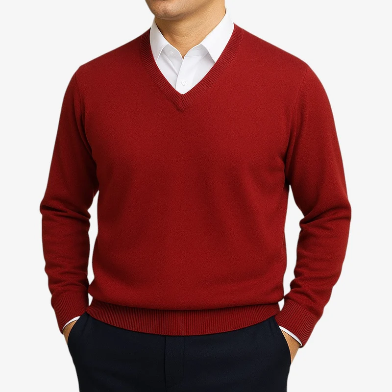Pull Homme Manches Longues à Col V