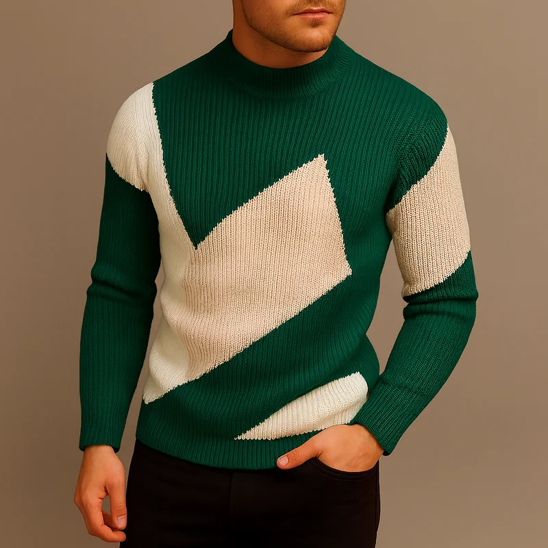 Pull Homme Manches Longues à Col Rond