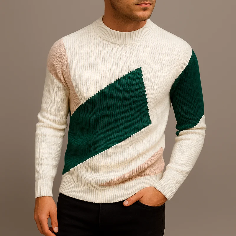 Pull Homme Manches Longues à Col Rond