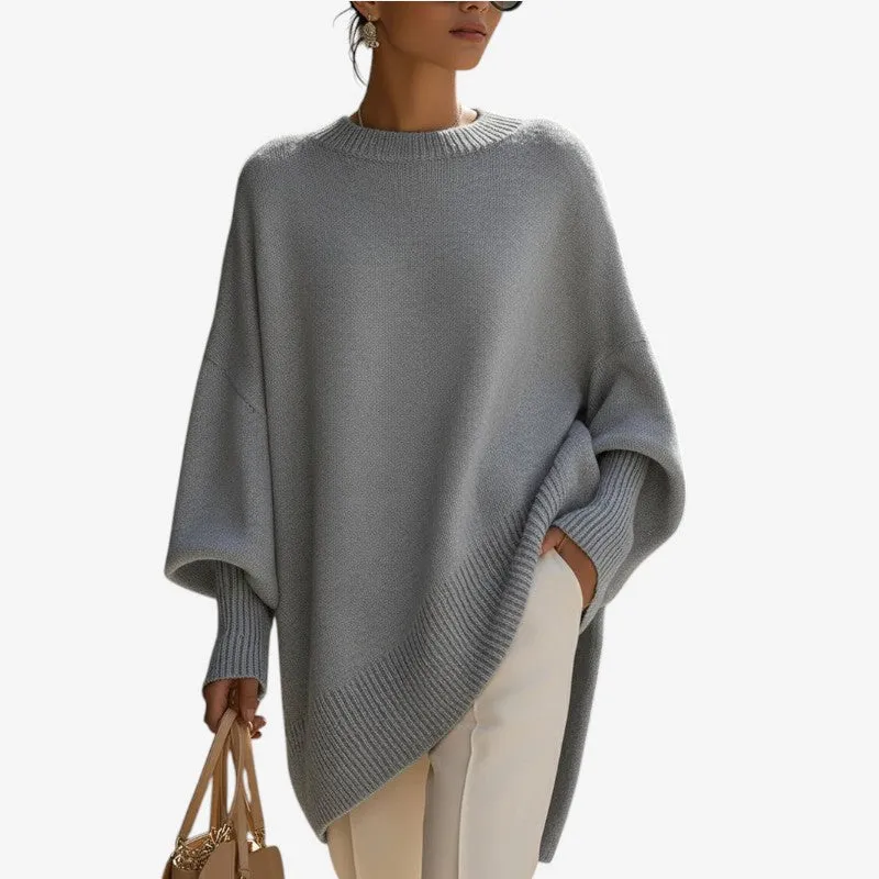 Pull Femme Oversize Manches Longues à Col Rond