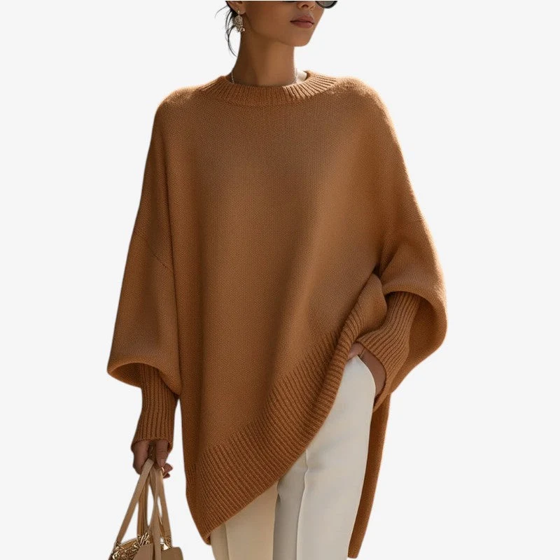 Pull Femme Oversize Manches Longues à Col Rond