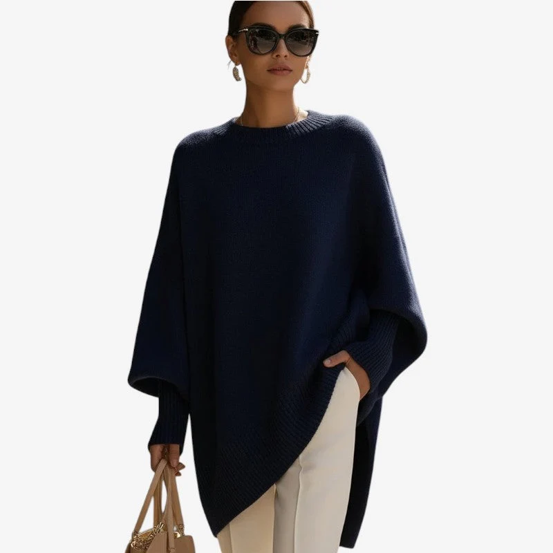 Pull Femme Oversize Manches Longues à Col Rond