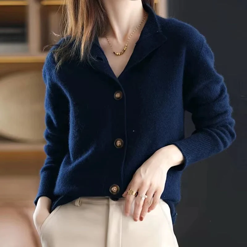 Cardigan Femme Oversize Côtelé Manches Longues