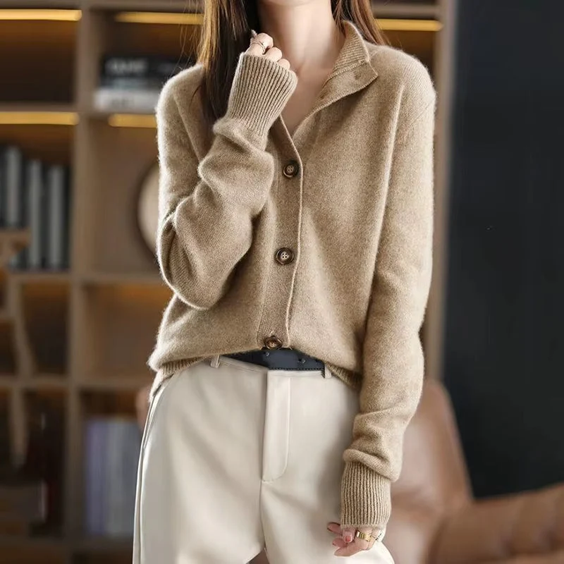 Cardigan Femme Oversize Côtelé Manches Longues