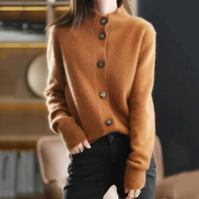 Cardigan Femme Oversize Côtelé Manches Longues