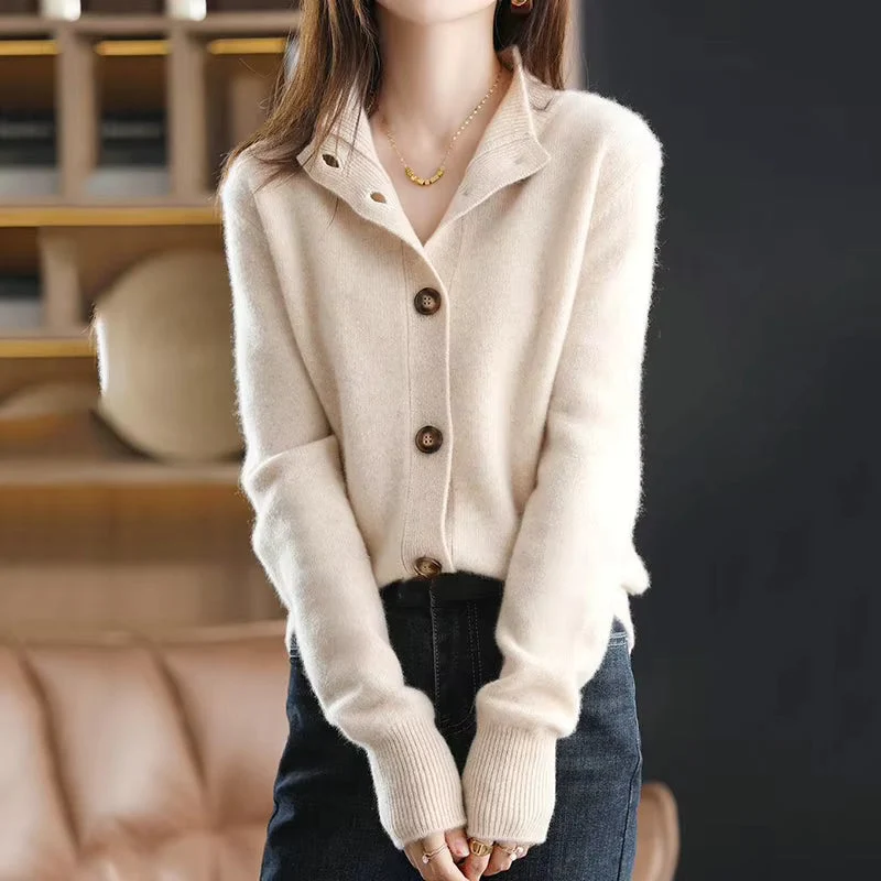Cardigan Femme Oversize Côtelé Manches Longues