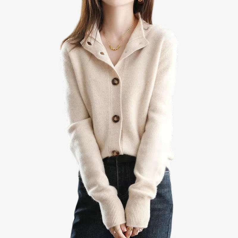 Cardigan Femme Oversize Côtelé Manches Longues