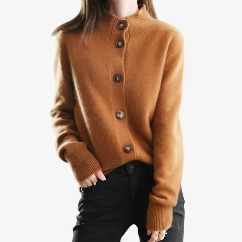 Cardigan Femme Oversize Côtelé Manches Longues