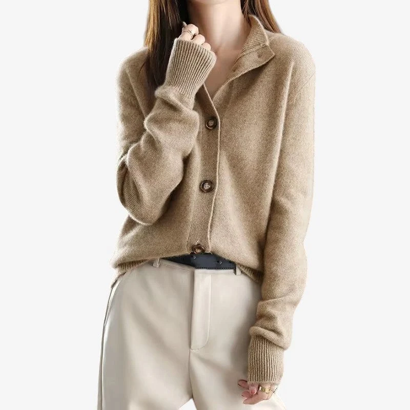 Cardigan Femme Oversize Côtelé Manches Longues