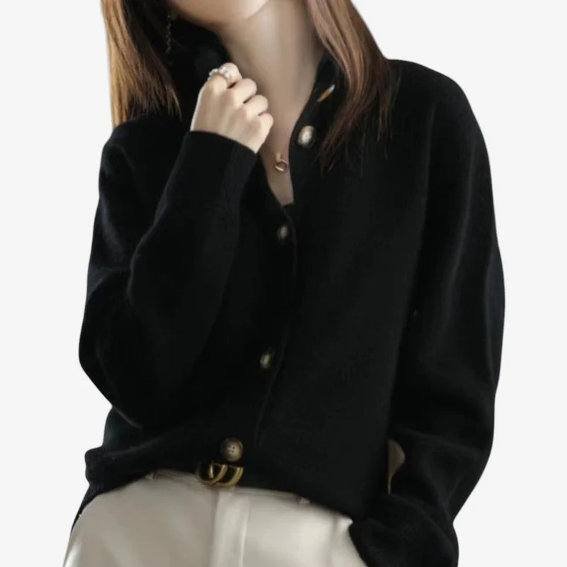 Cardigan Femme Oversize Côtelé Manches Longues