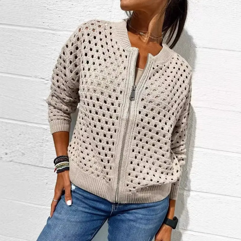 Cardigan Femme Manches Longues Ajouré