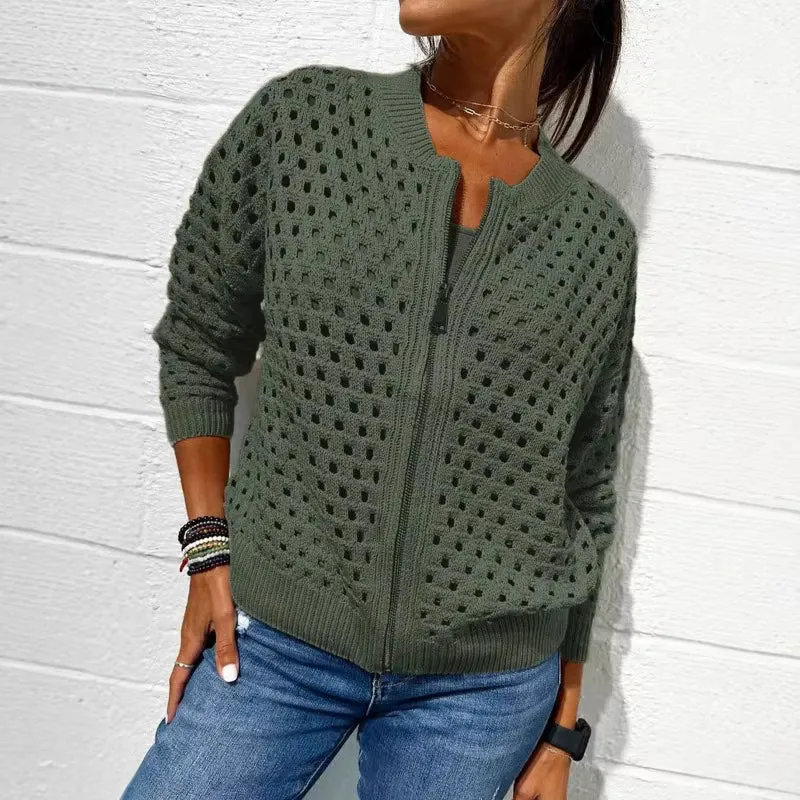 Cardigan Femme Manches Longues Ajouré