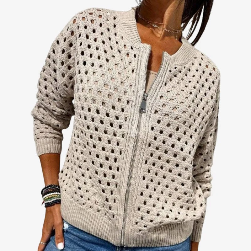 Cardigan Femme Manches Longues Ajouré