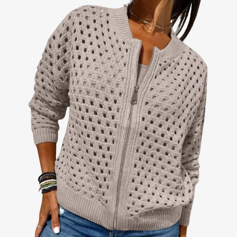 Cardigan Femme Manches Longues Ajouré