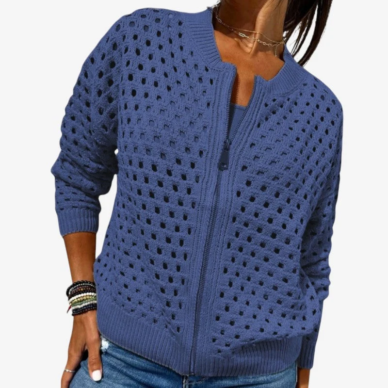 Cardigan Femme Manches Longues Ajouré