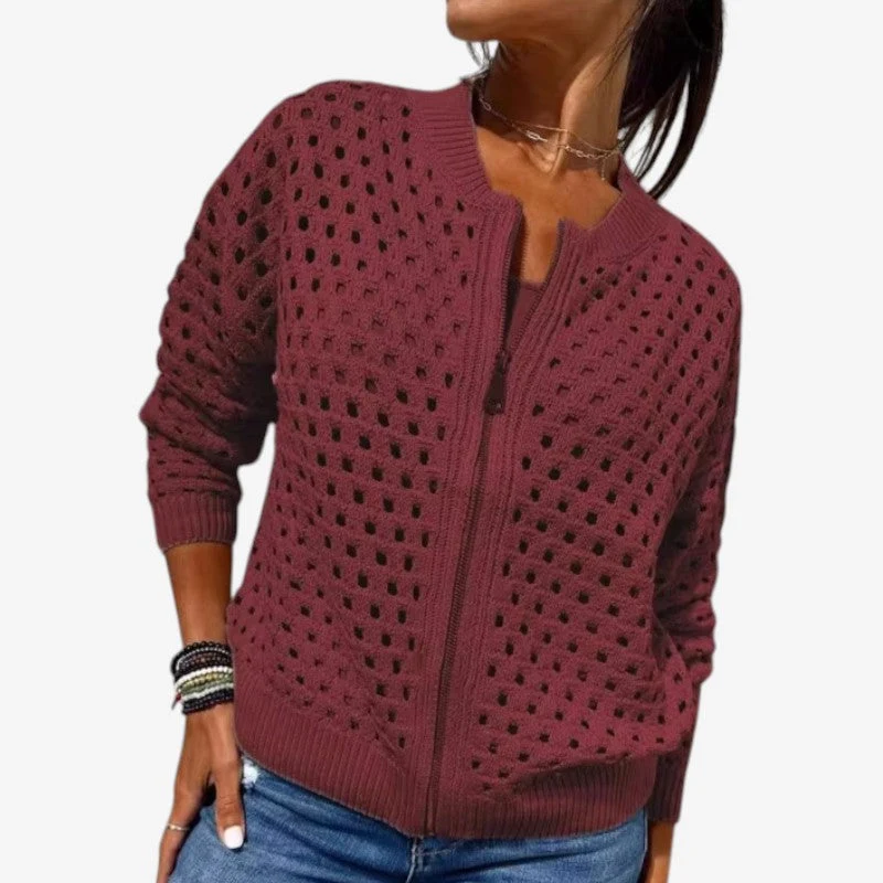 Cardigan Femme Manches Longues Ajouré