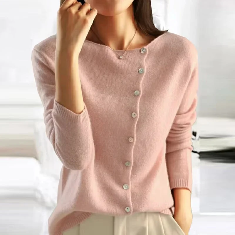 Cardigan Femme Col Rond Boutonné