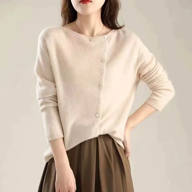 Cardigan Femme Col Rond Boutonné