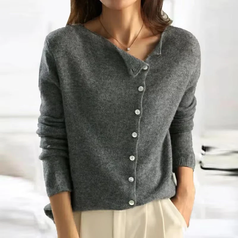 Cardigan Femme Col Rond Boutonné