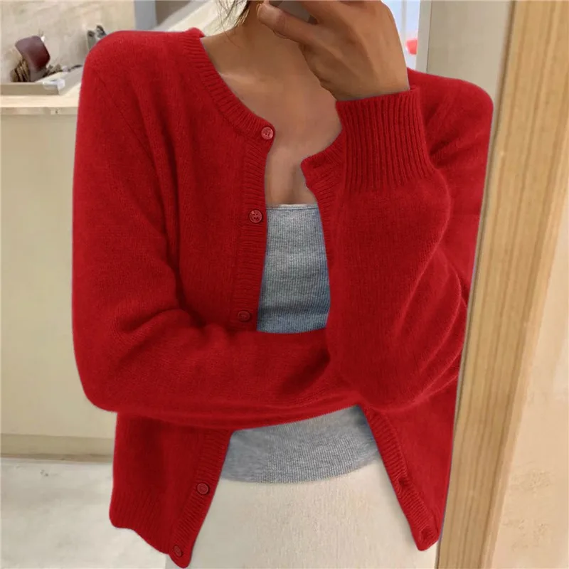 Cardigan Femme Manches Longues Boutonné