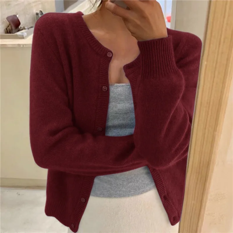 Cardigan Femme Manches Longues Boutonné