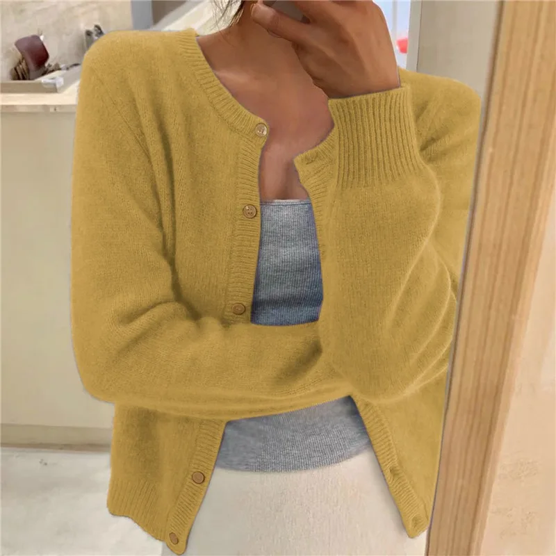 Cardigan Femme Manches Longues Boutonné