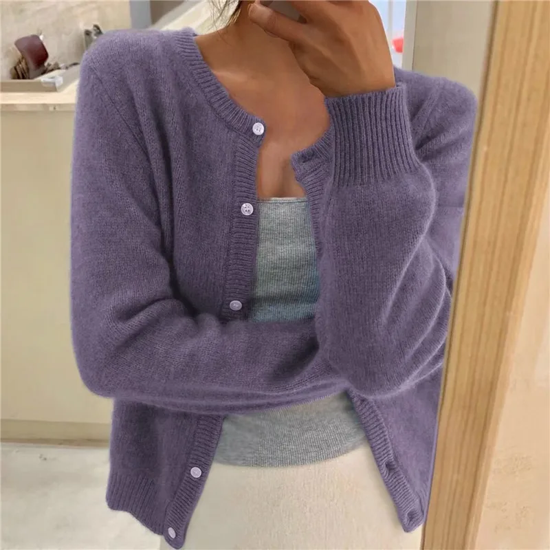 Cardigan Femme Manches Longues Boutonné