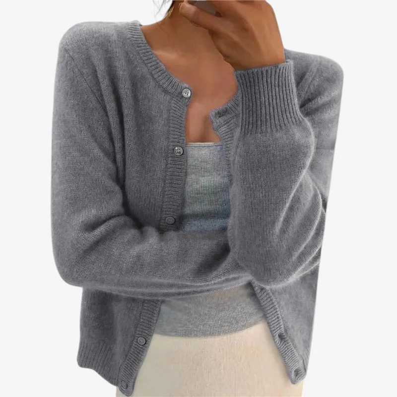 Cardigan Femme Manches Longues Boutonné